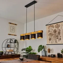 Lampes En Tissu-hofstein Suspension Malimea Écru, Noir, 4 lumières