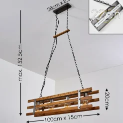 Lampes Vintages & Rétros-hofstein Suspension Mallard Bois clair, Argenté, 4 lumières