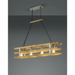 Lampes Vintages & Rétros-Luminaires Trio Suspension Mallard Bois clair, Argenté, 4 lumières