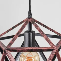 Lampes Vintages & Rétros-hofstein Suspension Mamonal Cuivre, Noir, 1 lumière