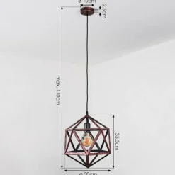 Lampes Vintages & Rétros-hofstein Suspension Mamonal Cuivre, Noir, 1 lumière