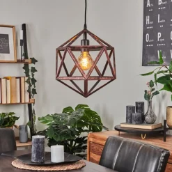 Lampes Vintages & Rétros-hofstein Suspension Mamonal Cuivre, Noir, 1 lumière