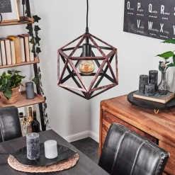 Lampes Vintages & Rétros-hofstein Suspension Mamonal Cuivre, Noir, 1 lumière