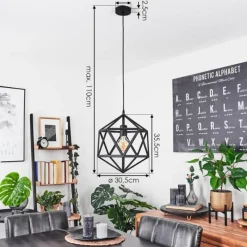 Lampes Industrielles-hofstein Suspension Mamonal Noir, 1 lumière