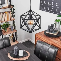 Lampes Industrielles-hofstein Suspension Mamonal Noir, 1 lumière