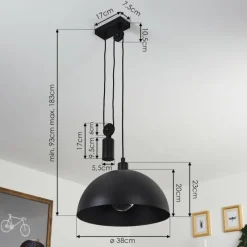 Lampes Vintages & Rétros-hofstein Suspension Manacales Noir, 1 lumière