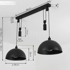 hofstein Suspension Manacales Noir, 2 lumières