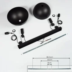 hofstein Suspension Manacales Noir, 2 lumières