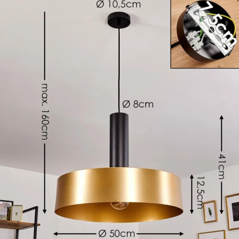 Lampes Dorées-hofstein Suspension Manaus Noir, 1 lumière