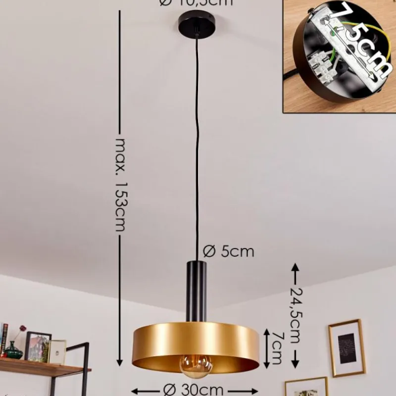 Lampes Dorées-hofstein Suspension Manaus Noir, 1 lumière