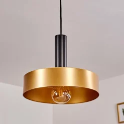 Lampes Dorées-hofstein Suspension Manaus Noir, 1 lumière