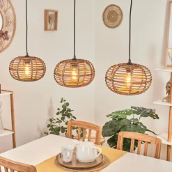 Style Boho-Chic-hofstein Suspension Manteau Écru, 3 lumières