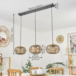 Style Boho-Chic-hofstein Suspension Manteau Écru, 3 lumières