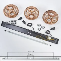 Style Boho-Chic-hofstein Suspension Manteau Écru, 3 lumières