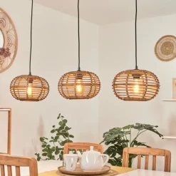 Style Boho-Chic-hofstein Suspension Manteau Écru, 3 lumières