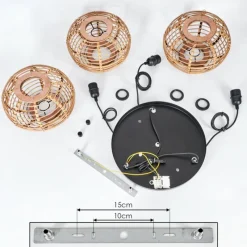 Style Boho-Chic-hofstein Suspension Manteau Écru, 3 lumières