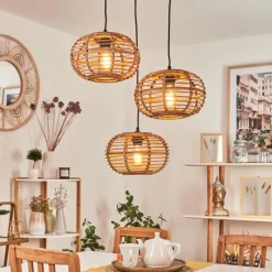 Style Boho-Chic-hofstein Suspension Manteau Écru, 3 lumières