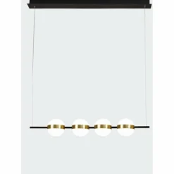 Lampes Dorées-Luminaires Mantra Suspension Mantra CUBA LED Or, Noir, 1 lumière