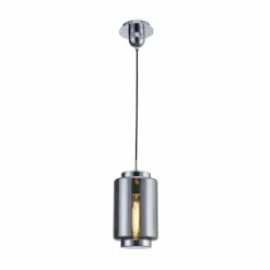 Suspension Verre Fumé-Luminaires Mantra Suspension Mantra JARRAS Chrome, 1 lumière