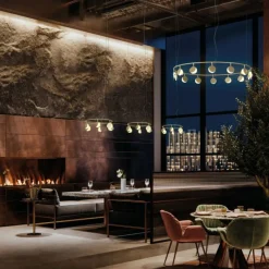 Lampes Dorées-Luminaires Mantra Suspension Mantra SHELL LED Or, 14 lumières