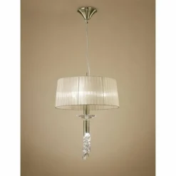 Lampes En Tissu-Luminaires Mantra Suspension Mantra TIFFANY Brun, 3 lumières