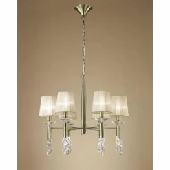 Lampes En Tissu-Luminaires Mantra Suspension Mantra TIFFANY Brun, 6 lumières