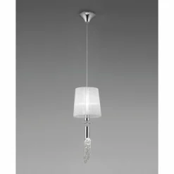 Lampes En Tissu-Luminaires Mantra Suspension Mantra TIFFANY Chrome, 1 lumière