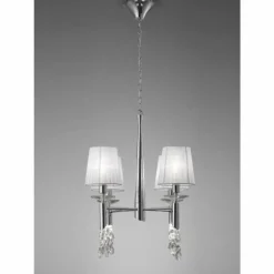 Lampes En Tissu-Luminaires Mantra Suspension Mantra TIFFANY Chrome, 4 lumières