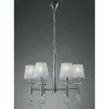 Lampes En Tissu-Luminaires Mantra Suspension Mantra TIFFANY Chrome, 6 lumières