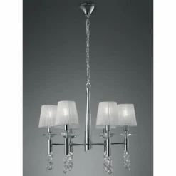 Lampes En Tissu-Luminaires Mantra Suspension Mantra TIFFANY Chrome, 6 lumières