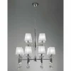 Lampes En Tissu-Luminaires Mantra Suspension Mantra TIFFANY Chrome, 12 lumières