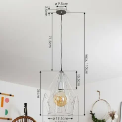 Luminaires Orientaux-hofstein Suspension Marang Argenté, 1 lumière