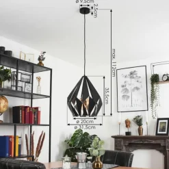 Luminaires Orientaux-hofstein Suspension Marang Noir, Argenté, 1 lumière