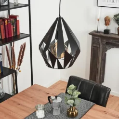 Luminaires Orientaux-hofstein Suspension Marang Noir, Argenté, 1 lumière