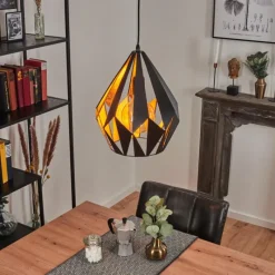 Luminaires Orientaux-hofstein Suspension Marang Noir, Argenté, 1 lumière