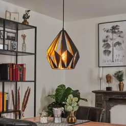 Luminaires Orientaux-hofstein Suspension Marang Noir, Argenté, 1 lumière