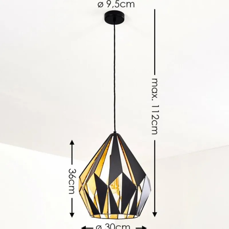 Luminaires Orientaux-hofstein Suspension Marang Noir doré, 1 lumière