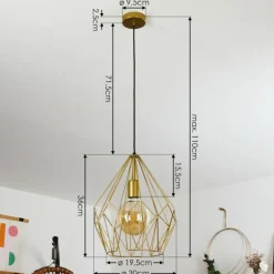 Luminaires Orientaux-hofstein Suspension Marang Or, 1 lumière