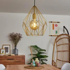 Luminaires Orientaux-hofstein Suspension Marang Or, 1 lumière