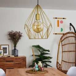 Luminaires Orientaux-hofstein Suspension Marang Or, 1 lumière