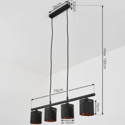 Lampes En Tissu-hofstein Suspension Marbach Noir, 4 lumières