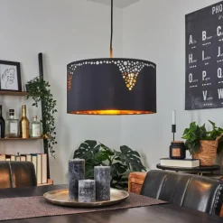 Lampes En Tissu-hofstein Suspension Marbach Noir, 1 lumière