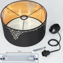 Lampes En Tissu-hofstein Suspension Marbach Noir, 1 lumière