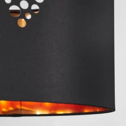 Lampes En Tissu-hofstein Suspension Marbach Noir, 1 lumière