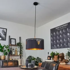 Lampes En Tissu-hofstein Suspension Marbach Noir, 1 lumière