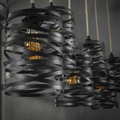 Lampes Industrielles-hofstein Suspension MARGETTE Noir, 7 lumières