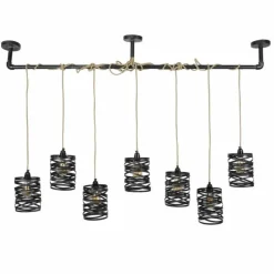 Lampes Industrielles-hofstein Suspension MARGETTE Noir, 7 lumières