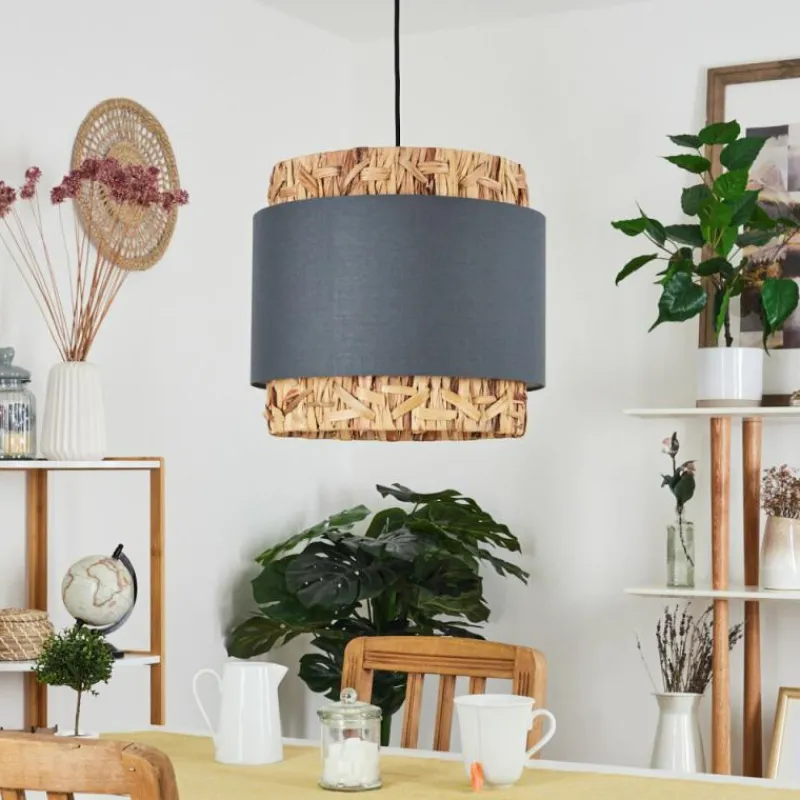 Lampes En Tissu-hofstein Suspension Marieux beige, Gris, Écru, 1 lumière