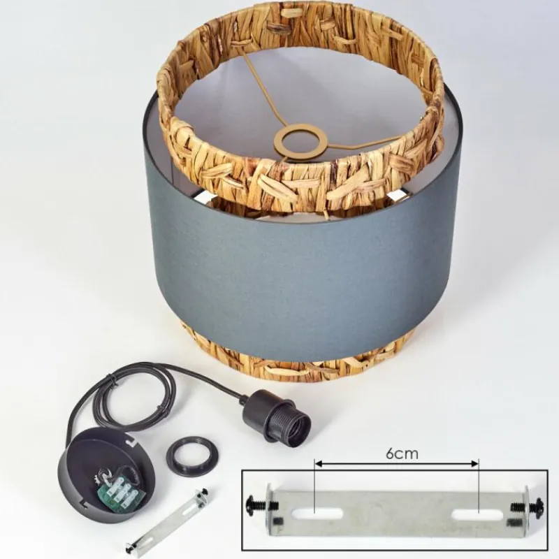 Lampes En Tissu-hofstein Suspension Marieux beige, Gris, Écru, 1 lumière