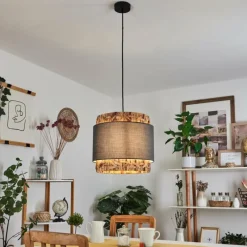 Lampes En Tissu-hofstein Suspension Marieux beige, Gris, Écru, 1 lumière